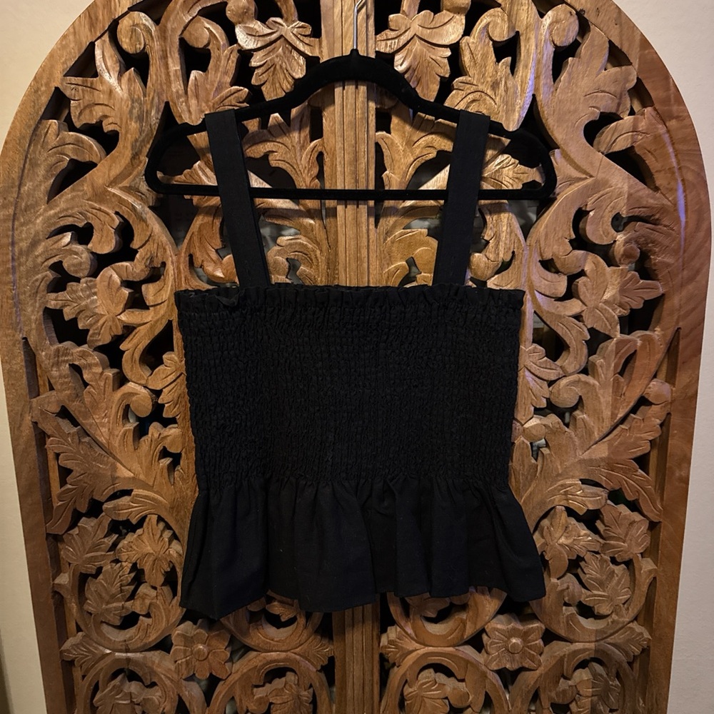 Socialite Black Smocked Camisole